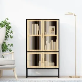 Hohes schwarzes Sperrholz-Sideboard 70x35x125 cm von , Schließfächer und Lagerschränke - Ref: Foro24-352140, Preis: 183,88 €,...