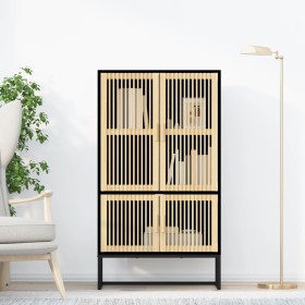 Tall black plywood sideboard 70x35x125 cm by , Lockers and storage cabinets - Ref: Foro24-352140, Price: 186,28 €, Discount: %