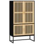 Hohes schwarzes Sperrholz-Sideboard 70x35x125 cm von , Schließfächer und Lagerschränke - Ref: Foro24-352140, Preis: 186,28 €,...