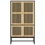 Hohes schwarzes Sperrholz-Sideboard 70x35x125 cm von , Schließfächer und Lagerschränke - Ref: Foro24-352140, Preis: 187,31 €,...