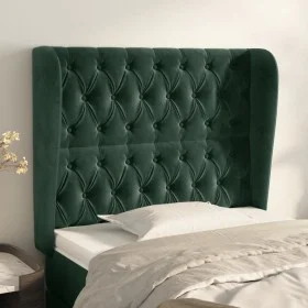 Headboard with dark green velvet ears 93x23x118/128 cm by , Headboards and footboards - Ref: Foro24-3118331, Price: 117,24 €,...