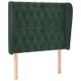 Headboard with dark green velvet ears 93x23x118/128 cm by , Headboards and footboards - Ref: Foro24-3118331, Price: 110,03 €,...