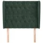 Headboard with dark green velvet ears 93x23x118/128 cm by , Headboards and footboards - Ref: Foro24-3118331, Price: 110,03 €,...