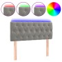 Light gray velvet headboard with LED 100x7x78/88 cm by , Headboards and footboards - Ref: Foro24-3121990, Price: 52,73 €, Dis...
