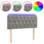 Light gray velvet headboard with LED 100x7x78/88 cm by , Headboards and footboards - Ref: Foro24-3121990, Price: 56,20 €, Dis...