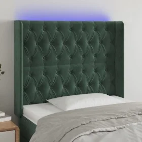 Dark green velvet LED headboard 93x16x118/128 cm by , Headboards and footboards - Ref: Foro24-3124423, Price: 111,28 €, Disco...