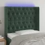 LED-Kopfteil aus dunkelgrünem Samt, 93 x 16 x 118/128 cm von , Kopf- und Fußteile - Ref: Foro24-3124423, Preis: 111,28 €, Rab...