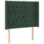 Cabecero con LED de terciopelo verde oscuro 93x16x118/128 cm de , Cabeceros y pies de cama - Ref: Foro24-3124423, Precio: 110...