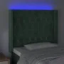 LED-Kopfteil aus dunkelgrünem Samt, 93 x 16 x 118/128 cm von , Kopf- und Fußteile - Ref: Foro24-3124423, Preis: 111,28 €, Rab...