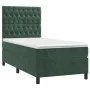 Box spring bed with mattress and LED dark green velvet 90x190 cm by , Beds and slatted bases - Ref: Foro24-3136278, Price: 33...
