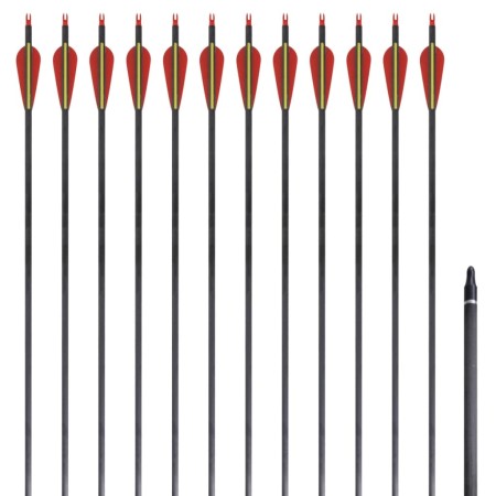 Flechas de carbono para arco recurvo estándar, 30" 0,76 cm, 12