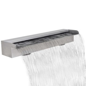 Fuente cascada rectangular piscina acero inoxidable 60 cm