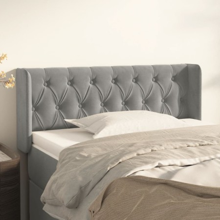 Cabecero de terciopelo gris claro 103x16x78/88 cm de , Cabeceros y pies de cama - Ref: Foro24-3119146, Precio: 57,25 €, Descu...