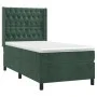 Box spring bed with mattress and LED dark green velvet 90x200 cm by , Beds and slatted bases - Ref: Foro24-3139724, Price: 38...