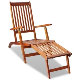 Tumbona de jardín con reposapiés de madera maciza de acacia by vidaXL, Loungers - Ref: Foro24-41433, Price: 113,07 €, Discoun...