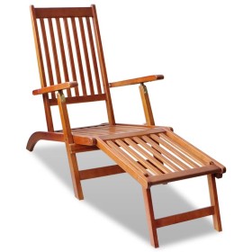 Tumbona de jardín con reposapiés de madera maciza de acacia by vidaXL, Loungers - Ref: Foro24-41433, Price: 115,93 €, Discoun...