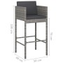 Set muebles bar jardín 5 piezas y cojines ratán sintético gris en Conjuntos de jardín | Comprar online en Foro24