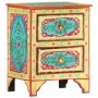 Mesita de noche pintada a mano madera maciza mango 40x30x50 cm de vidaXL, Mesitas de noche - Ref: Foro24-286158, Precio: 144,...