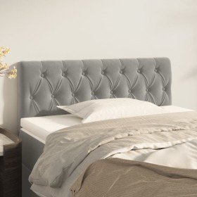 Light gray velvet headboard 100x7x78/88 cm by , Headboards and footboards - Ref: Foro24-346334, Price: 48,69 €, Discount: %