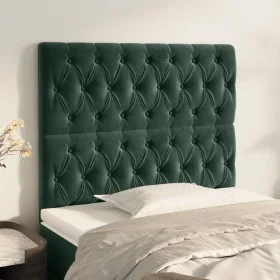 Headboards 2 units of dark green velvet 90x7x78/88 cm by , Headboards and footboards - Ref: Foro24-3116707, Price: 92,20 €, D...