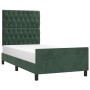 Estructura cama con cabecero terciopelo verde oscuro 90x190 cm de , Camas y somieres - Ref: Foro24-3125913, Precio: 150,22 €,...