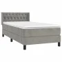 Box spring bed with light gray velvet mattress 100x200 cm by , Beds and slatted bases - Ref: Foro24-3131123, Price: 318,35 €,...