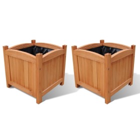 Juego de arriates de madera 2 unidades 30x30x30 cm de vidaXL, Maceteros y jardineras - Ref: Foro24-41301, Precio: 47,03 €, De...