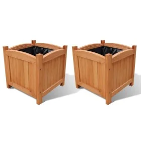 Set of wooden flower beds 2 units 30x30x30 cm by vidaXL, Pots and planters - Ref: Foro24-41301, Price: 51,05 €, Discount: %