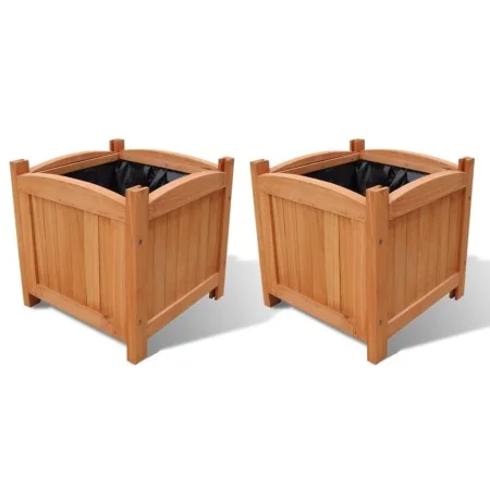 Set Blumenbeete aus Holz, 2 Einheiten, 30 x 30 x 30 cm von vidaXL, Töpfe und Pflanzgefäße - Ref: Foro24-41301, Preis: 51,05 €...