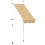 Toldo manual retráctil amarillo y azul a rayas 100 cm