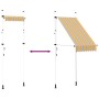 Toldo manual retráctil amarillo y azul a rayas 100 cm
