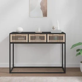 Mesa consola hierro y madera contrachapada negro 105x30x75 cm de , Mesas auxiliares - Ref: Foro24-352107, Precio: 109,06 €, D...