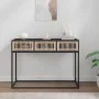 Black iron and plywood console table 105x30x75 cm by , Side tables - Ref: Foro24-352107, Price: 109,06 €, Discount: %