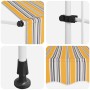 Toldo manual retráctil amarillo y azul a rayas 100 cm