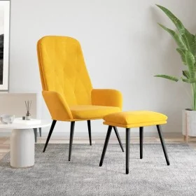Entspannungssessel mit senfgelbem Samthocker von , Sessel - Ref: Foro24-3097626, Preis: 128,02 €, Rabatt: %