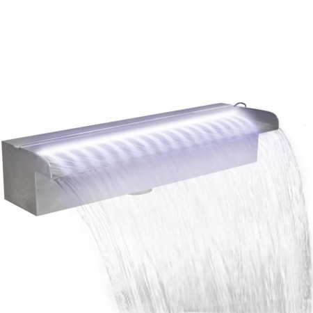 Rechteckiger Wasserfallbrunnen LED-Pool Edelstahl 45 cm von vidaXL, Brunnen und Wasserfälle - Ref: Foro24-41672, Preis: 80,33...