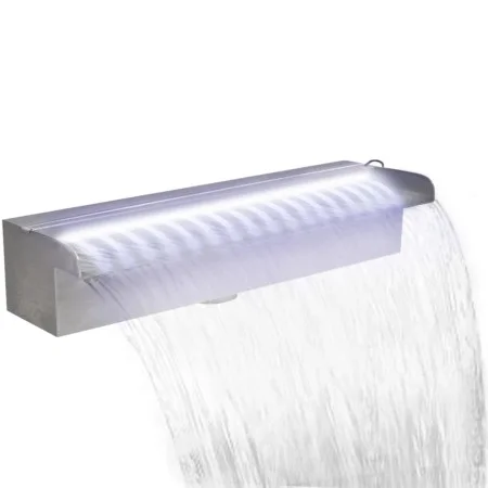 Rechteckiger Wasserfallbrunnen LED-Pool Edelstahl 45 cm von vidaXL, Brunnen und Wasserfälle - Ref: Foro24-41672, Preis: 65,24...