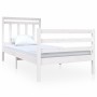 Weißer Einzelbettrahmen aus Massivholz, 90 x 190 cm von , Betten und Lattenroste - Ref: Foro24-3100620, Preis: 109,20 €, Raba...