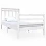 White solid wood single bed frame 90x190 cm by , Beds and slatted bases - Ref: Foro24-3100620, Price: 107,73 €, Discount: %