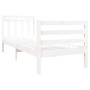 Weißer Einzelbettrahmen aus Massivholz, 90 x 190 cm von , Betten und Lattenroste - Ref: Foro24-3100620, Preis: 109,20 €, Raba...