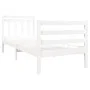 White solid wood single bed frame 90x190 cm by , Beds and slatted bases - Ref: Foro24-3100620, Price: 107,73 €, Discount: %
