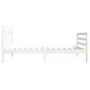 White solid wood single bed frame 90x190 cm by , Beds and slatted bases - Ref: Foro24-3100620, Price: 107,73 €, Discount: %