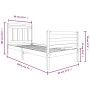 Weißer Einzelbettrahmen aus Massivholz, 90 x 190 cm von , Betten und Lattenroste - Ref: Foro24-3100620, Preis: 109,20 €, Raba...