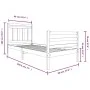 White solid wood single bed frame 90x190 cm by , Beds and slatted bases - Ref: Foro24-3100620, Price: 107,73 €, Discount: %