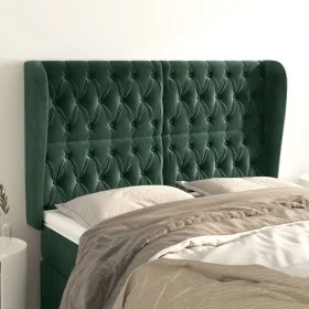 Headboard with dark green velvet ears 147x23x118/128cm by , Headboards and footboards - Ref: Foro24-3118343, Price: 157,93 €,...