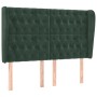 Headboard with dark green velvet ears 147x23x118/128cm by , Headboards and footboards - Ref: Foro24-3118343, Price: 160,69 €,...