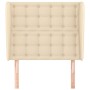 Cabecero con orejas de tela color crema 83x23x118/128 cm de , Cabeceros y pies de cama - Ref: Foro24-3118369, Precio: 82,55 €...