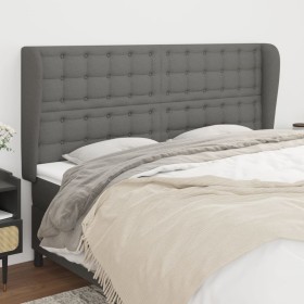 Headboard with dark gray fabric ears 163x23x118/128 cm by , Headboards and footboards - Ref: Foro24-3118397, Price: 175,16 €,...
