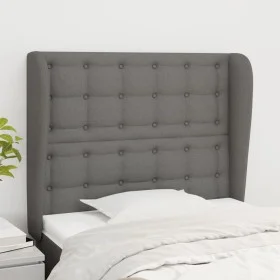 Headboard with dark gray fabric ears 103x23x118/128 cm by , Headboards and footboards - Ref: Foro24-3118381, Price: 78,93 €, ...