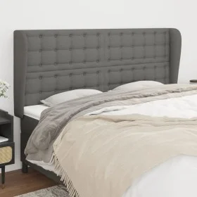 Kopfteil mit dunkelgrauen Stoffohren 203x23x118/128 cm von , Kopf- und Fußteile - Ref: Foro24-3118413, Preis: 136,52 €, Rabat...